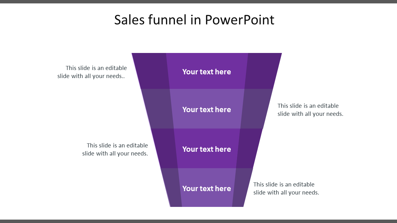 Free - Attractive Sales Funnel Template PowerPoint In Purple Color